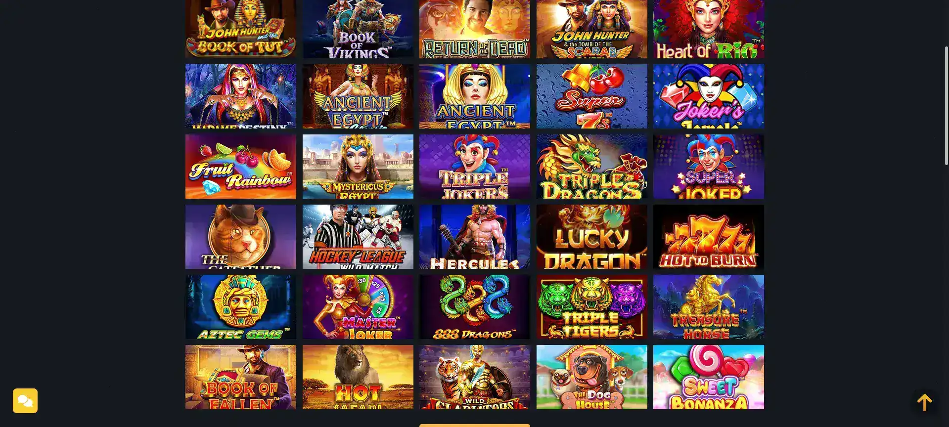 Интерфейс игрового зала казино Вега с множеством слотов